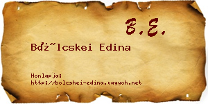 Bölcskei Edina névjegykártya